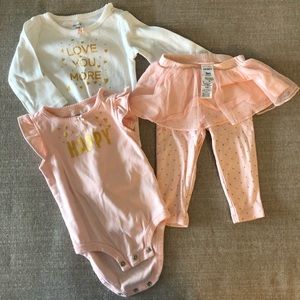 Carters, 9 month pink & gold matching set
